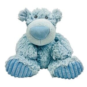 Aurora Baby Light Blue Polar Bear Plush Shaggy Floppy Ribbed Feet Stuffed Animal